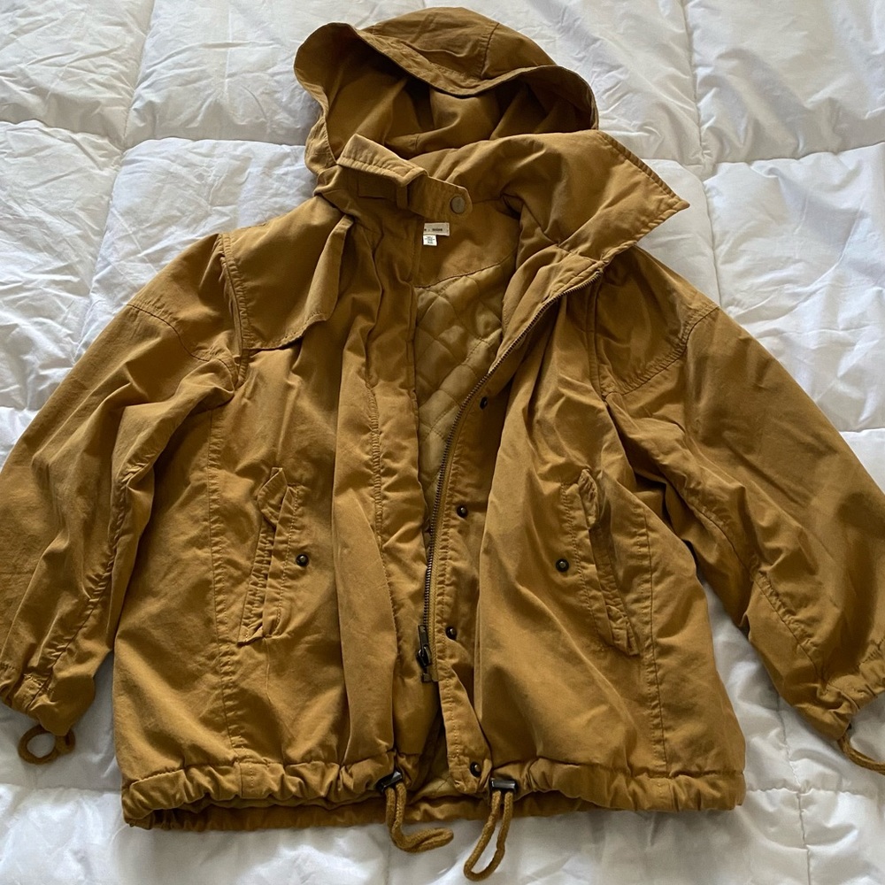 Urban Outfitters Mustard Brown Hooded Parka Jacket